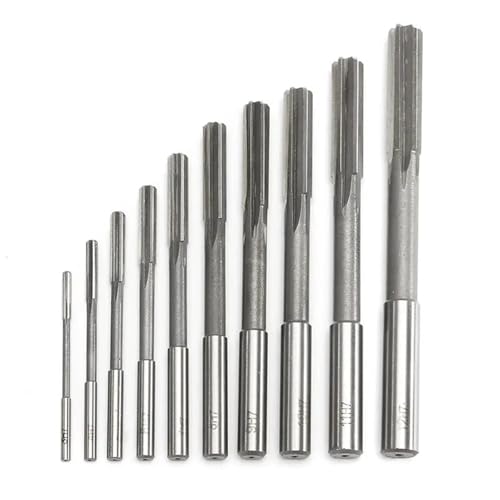SHGUOMSC 3-12 mm Hochgeschwindigkeits-Maschinenreibahlen-Set H7 Zylinderschaft-Fräs-Spannreibahle for Metall, Stahl, Aluminium(10Pcs 3-12mm) von SHGUOMSC