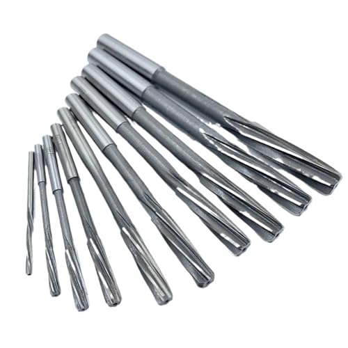 SHGUOMSC H7 Spiral-Maschinenreibahle, Schnellarbeitsstahl, D3 mm – D20 mm, präzises Schneiden for Metall, Stahl, Aluminium, Locherweiterungsbohrer, CNC-Werkzeug((3-12) 10pcs) von SHGUOMSC