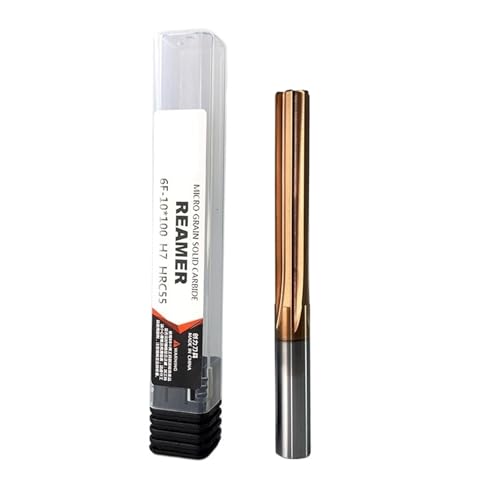 SHGUOMSC Hartmetall-Maschinenreibahle, beschichtet, gerade Nut, H7-Toleranz, Spannfutter, gehärteter Stahl, Metallschneider, 6 Nuten, CNC, 6~20 mm(10x60x100-6F) von SHGUOMSC