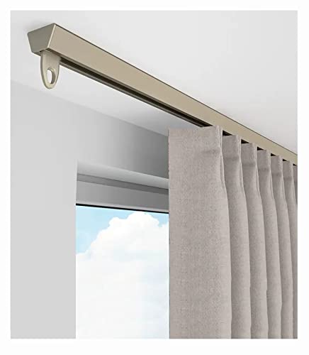 SHGUOMSC Selbstklebendes Vorhangschienensystem ohne Bohren, gerade Vorhangschienen zur Deckenmontage, Raumteiler for Ankleidezimmer, Dusche, Ecke, Büro, sanftes und leises Gleiten(Brown,7m/23ft) von SHGUOMSC