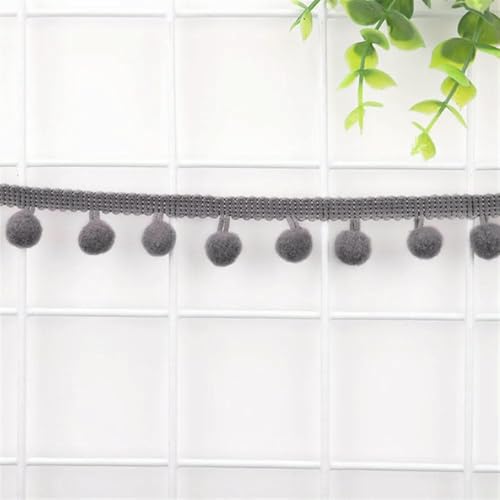1–15 Yards Pom-Pom-Spitzenbesatz, Breite 21 mm, mit 11 mm Pompom-Ball-Fransenband zum Nähen von gestricktem Stoff, handgefertigtem Bastelzubehör – 11 mm Pom 05 Mittelgrau – 15 Yards 1–15 Yards Pom-Pom-Spitzenbesatz, Breite 21 mm, mit 11 mm Pompom-Ball-Fransenband zum Nähen von gestricktem Stoff, handgefertigtem Bastelzubehör – 11 mm Pom 05 Mittelgrau – 15 Yards von SHHEG