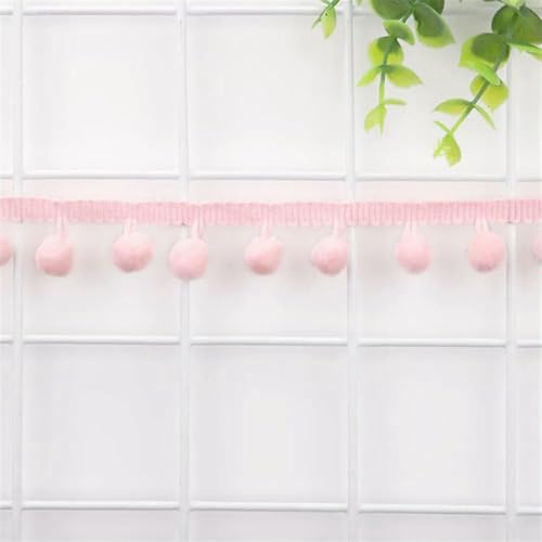1–15 Yards Pom-Pom-Spitzenbesatz, Breite 21 mm, mit 11 mm Pompom-Ball-Fransenband zum Nähen von gestricktem Stoff, handgefertigtes Bastelzubehör, 11 mm Pom 04 Qian Fen, 3 Yards von SHHEG
