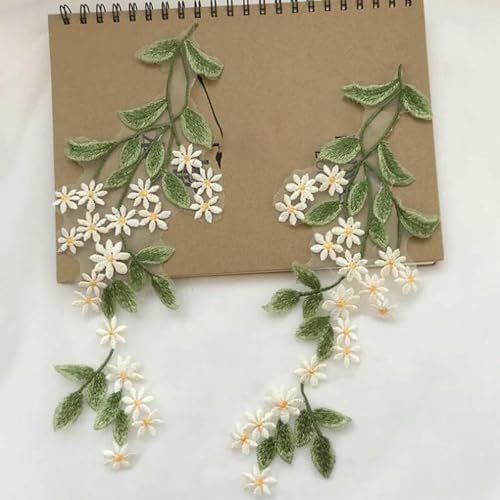 1 Paar grünes Blatt-Blumen-Patch zum Nähen, Applikation, Basteln, Reparatur, Dekoration, 1 Paar von SHHEG