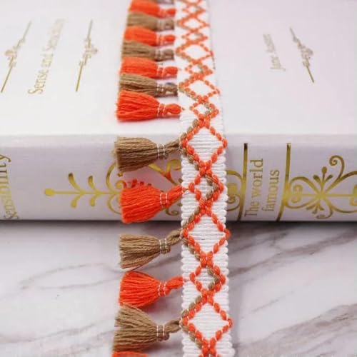 1 Yard/Lot Spitzenband zum Nähen von Bommeln, Quaste, Pompons, 5 cm Breite, Kugelfransen, Stickerei, Kleidungsstück, Spitzenstoff, handgefertigtes Accessoire, Kaffee-Orange, LS-004-1 Yards 1 Yard/Lot Spitzenband zum Nähen von Bommeln, Quaste, Pompons, 5 cm Breite, Kugelfransen, Stickerei, Kleidungsstück, Spitzenstoff, handgefertigtes Accessoire, Kaffee-Orange, LS-004-1 Yards von SHHEG
