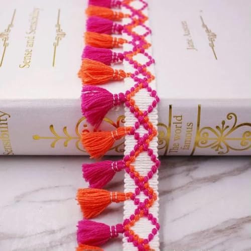 1 Yard/Lot Spitzenband zum Nähen von Bommeln, Quaste, Pompons, 5 cm Breite, Kugelfransen, Stickerei, Kleidungsstück, Spitzenstoff, handgefertigtes Accessoire, Rose – Orange LS-004-1 Yards 1 Yard/Lot Spitzenband zum Nähen von Bommeln, Quaste, Pompons, 5 cm Breite, Kugelfransen, Stickerei, Kleidungsstück, Spitzenstoff, handgefertigtes Accessoire, Rose – Orange LS-004-1 Yards von SHHEG