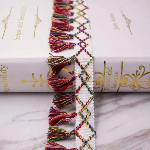 1 Yard/Lot Spitzenband zum Nähen von Bommeln, Quasten, Pompons, 5 cm Breite, Kugelfransen, Stickerei, Kleidungsstück, Spitzenstoff, handgefertigtes Accessoire, mehrfarbig, LS-004, 1 Yard 1 Yard/Lot Spitzenband zum Nähen von Bommeln, Quasten, Pompons, 5 cm Breite, Kugelfransen, Stickerei, Kleidungsstück, Spitzenstoff, handgefertigtes Accessoire, mehrfarbig, LS-004, 1 Yard von SHHEG