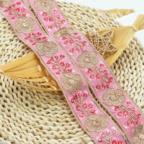 1 Yards Blumenstickerei-Spitzenbesatz, Pailletten, ethnisches Band, DIY-Nähzubehör für Kleidung, Kleider, Designerstoff, 21-1 Yard von SHHEG
