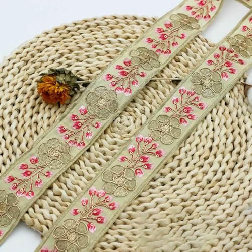 1 Yards Blumenstickerei-Spitzenbesatz, Pailletten, ethnisches Band, DIY-Nähzubehör für Kleidung, Kleider, Designerstoff, 23-1 Yard 1 Yards Blumenstickerei-Spitzenbesatz, Pailletten, ethnisches Band, DIY-Nähzubehör für Kleidung, Kleider, Designerstoff, 23-1 Yard von SHHEG
