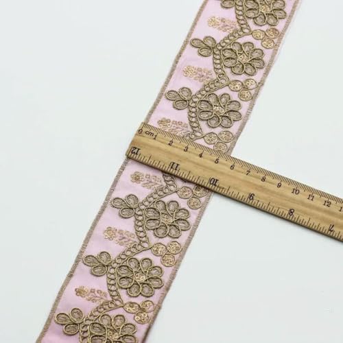 1 Yards Blumenstickerei-Spitzenbesatz, Pailletten, ethnisches Band, DIY-Nähzubehör für Kleidung, Kleider, Designerstoff, 26-1 Yard von SHHEG