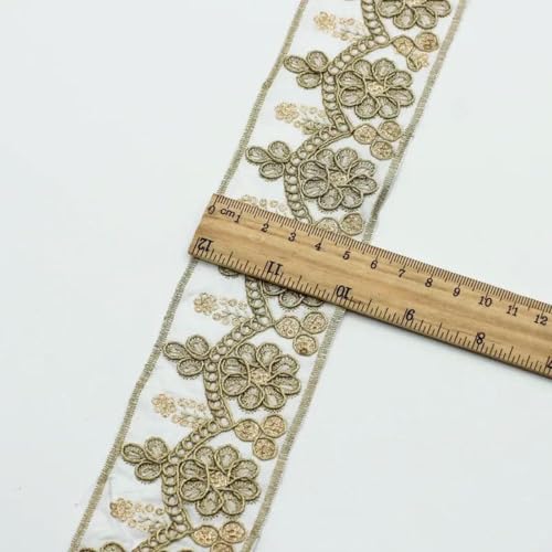 1 Yards Blumenstickerei-Spitzenbesatz, Pailletten, ethnisches Band, DIY-Nähzubehör für Kleidung, Kleider, Designerstoff, 29-1 Yard von SHHEG