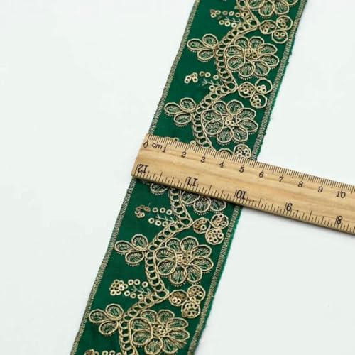 1 Yards Blumenstickerei-Spitzenbesatz, Pailletten, ethnisches Band, DIY-Nähzubehör für Kleidung, Kleider, Designerstoff, 31-1 Yard von SHHEG