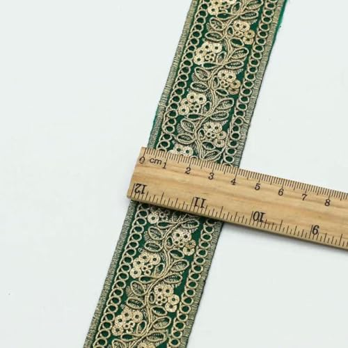 1 Yards Blumenstickerei-Spitzenbesatz, Pailletten, ethnisches Band, DIY-Nähzubehör für Kleidung, Kleider, Designerstoff, 33-1 Yard 1 Yards Blumenstickerei-Spitzenbesatz, Pailletten, ethnisches Band, DIY-Nähzubehör für Kleidung, Kleider, Designerstoff, 33-1 Yard von SHHEG