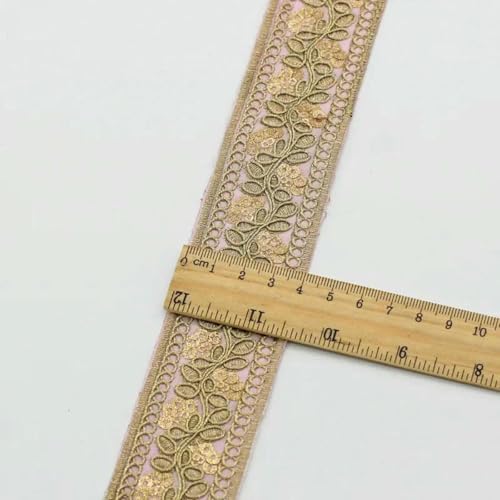 1 Yards Blumenstickerei-Spitzenbesatz, Pailletten, ethnisches Band, DIY-Nähzubehör für Kleidung, Kleider, Designerstoff, 34-1 Yard von SHHEG