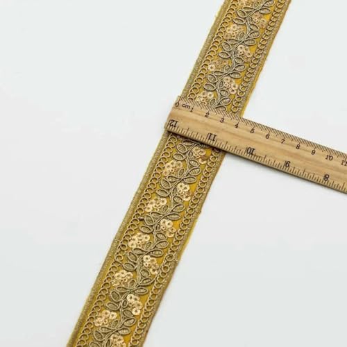 1 Yards Blumenstickerei-Spitzenbesatz, Pailletten, ethnisches Band, DIY-Nähzubehör für Kleidung, Kleider, Designerstoff, 37-1 Yard 1 Yards Blumenstickerei-Spitzenbesatz, Pailletten, ethnisches Band, DIY-Nähzubehör für Kleidung, Kleider, Designerstoff, 37-1 Yard von SHHEG