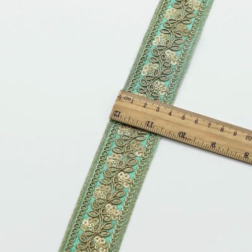1 Yards Blumenstickerei-Spitzenbesatz, Pailletten, ethnisches Band, DIY-Nähzubehör für Kleidung, Kleider, Designerstoff, 42-1 Yard 1 Yards Blumenstickerei-Spitzenbesatz, Pailletten, ethnisches Band, DIY-Nähzubehör für Kleidung, Kleider, Designerstoff, 42-1 Yard von SHHEG