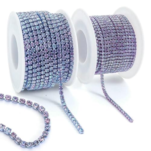 10 Yard/Rolle Strassbesatz, Cup-Kette, Gold, Diamant-Strass, dekorative Applikation, Kristallbesatz für Kleider, Hellviolett, Vulkan, SS12 – 10 Yards 10 Yard/Rolle Strassbesatz, Cup-Kette, Gold, Diamant-Strass, dekorative Applikation, Kristallbesatz für Kleider, Hellviolett, Vulkan, SS12 – 10 Yards von SHHEG