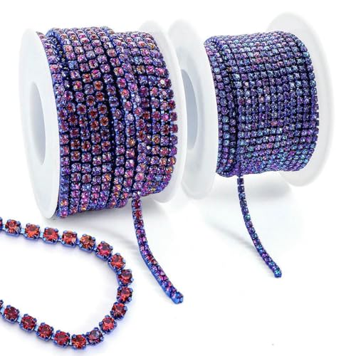 10 Yard/Rolle Strassbesatz, Cup-Kette, Gold, Diamant-Strass, dekorative Applikation, Kristallbesatz für Kleider, Saphir-Vulkan, SS6 – 10 Yards 10 Yard/Rolle Strassbesatz, Cup-Kette, Gold, Diamant-Strass, dekorative Applikation, Kristallbesatz für Kleider, Saphir-Vulkan, SS6 – 10 Yards von SHHEG