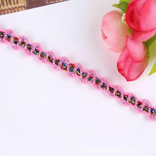 10 Yards/Los 8 mm bestickte Spitzenbänder in Schwarz, Rot, Gold, Weiß und Blau, Spitzenbesatz für Bühnenkleidung, Zubehör, Rosa, Breite 8 mm 10 Yards/Los 8 mm bestickte Spitzenbänder in Schwarz, Rot, Gold, Weiß und Blau, Spitzenbesatz für Bühnenkleidung, Zubehör, Rosa, Breite 8 mm von SHHEG