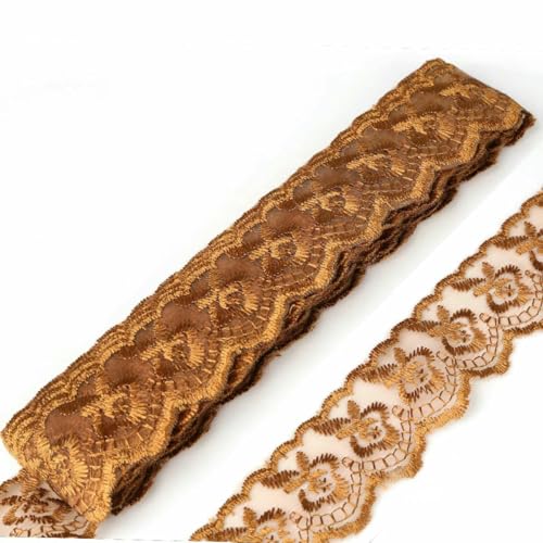 10 Yards 40 mm breites mehrfarbiges Stickerei-Spitzenband, Stoffbesatz, DIY-Halsband, Kleidung, Hochzeitskleid, Partydekor, Nähzubehör, Dunkelbraun, 40 mm breit, 10 Yards 10 Yards 40 mm breites mehrfarbiges Stickerei-Spitzenband, Stoffbesatz, DIY-Halsband, Kleidung, Hochzeitskleid, Partydekor, Nähzubehör, Dunkelbraun, 40 mm breit, 10 Yards von SHHEG