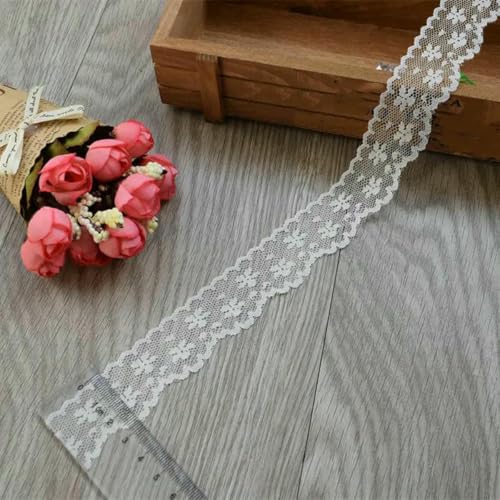 10 Yards schönes milchweißes Spitzenband Europäischer Stoff Spitze Nähen Stickerei Kleid Zubehör-Milchweiß_a von SHHEG