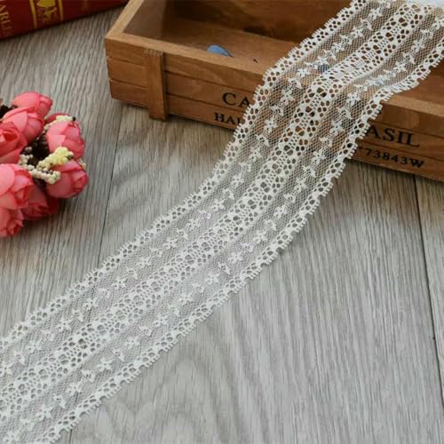 10 Yards schönes milchweißes Spitzenband Europäischer Stoff Spitze Nähen Stickerei Kleid Zubehör-Milchweiß_b 10 Yards schönes milchweißes Spitzenband Europäischer Stoff Spitze Nähen Stickerei Kleid Zubehör-Milchweiß_b von SHHEG