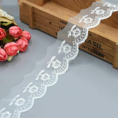 10 Yards schönes milchweißes Spitzenband Europäischer Stoff Spitze Nähen Stickerei Kleid Zubehör-weiß_a 10 Yards schönes milchweißes Spitzenband Europäischer Stoff Spitze Nähen Stickerei Kleid Zubehör-weiß_a von SHHEG