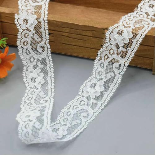 10 Yards schönes milchweißes Spitzenband Europäischer Stoff Spitze Nähen Stickerei Kleid Zubehör-weiß_o von SHHEG