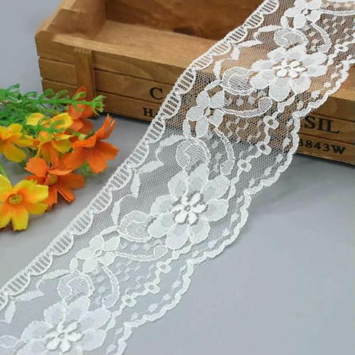 10 Yards schönes milchweißes Spitzenband Europäischer Stoff Spitze Nähen Stickerei Kleid Zubehör-weiß_t 10 Yards schönes milchweißes Spitzenband Europäischer Stoff Spitze Nähen Stickerei Kleid Zubehör-weiß_t von SHHEG