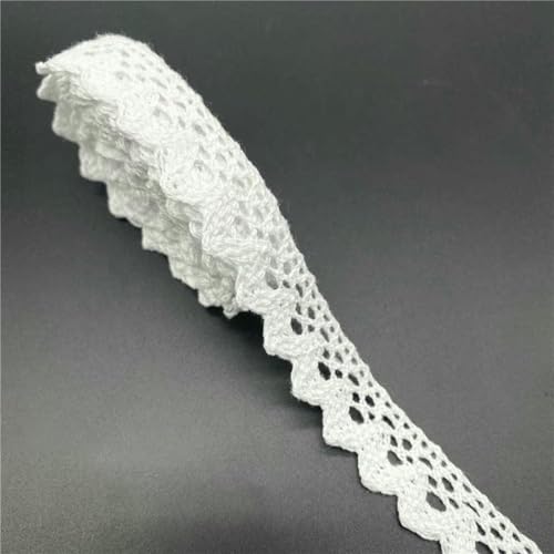 10 mm – 50 mm, 2 Yards, weißes Spitzenband aus 100% Baumwolle zum Nähen von Bekleidung, Stoffbesatz, gehäkeltes Spitzenband aus Baumwolle, handgefertigte Accessoires-03 von SHHEG