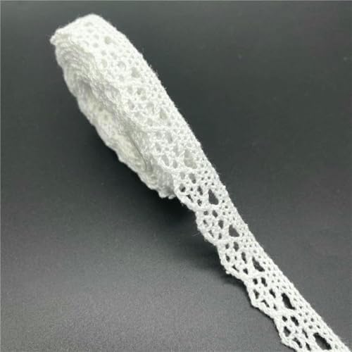 10 mm – 50 mm, 2 Yards, weißes Spitzenband aus 100% Baumwolle zum Nähen von Bekleidung, Stoffbesatz, gehäkeltes Spitzenband aus Baumwolle, handgefertigte Accessoires-21 von SHHEG