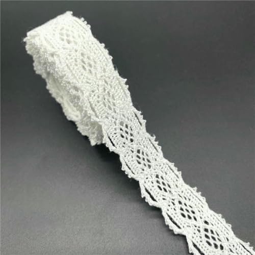 10 mm – 50 mm, 2 Yards, weißes Spitzenband aus 100% Baumwolle zum Nähen von Bekleidung, Stoffbesatz, gehäkeltes Spitzenband aus Baumwolle, handgefertigte Accessoires-27 von SHHEG