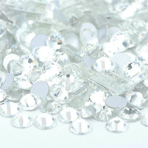 100 Gross SS6-SS16 SS20 SS30 Rosarote Glas-Strass-Applikationen, lose flache Rückseite, Nagel-Kristallsteine für Kleidung, 01 Klar, SS20, 100 g, 14400 Stück 100 Gross SS6-SS16 SS20 SS30 Rosarote Glas-Strass-Applikationen, lose flache Rückseite, Nagel-Kristallsteine für Kleidung, 01 Klar, SS20, 100 g, 14400 Stück von SHHEG