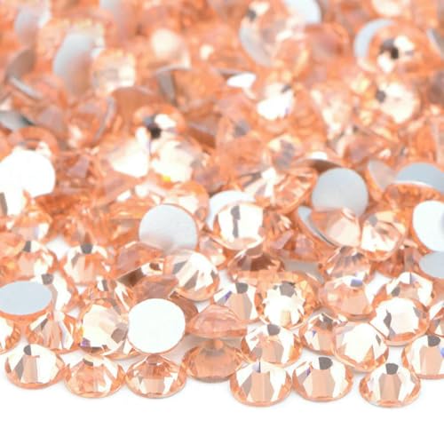 100 Gross SS6-SS16 SS20 SS30 Rosarote Glas-Strass-Applikationen, lose flache Rückseite, Nagel-Kristallsteine für Kleidung, 25 Lt.Peach-ss10, 100 g, 14400 Stück 100 Gross SS6-SS16 SS20 SS30 Rosarote Glas-Strass-Applikationen, lose flache Rückseite, Nagel-Kristallsteine für Kleidung, 25 Lt.Peach-ss10, 100 g, 14400 Stück von SHHEG
