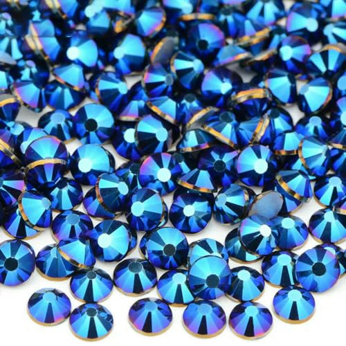 100 Gross SS6-SS16 SS20 SS30 Rosarote Glas-Strass-Applikationen, lose flache Rückseite, Nagel-Kristallsteine für Kleidung, 76 Metallic-Blau, SS12, 100 g, 14.400 Stück 100 Gross SS6-SS16 SS20 SS30 Rosarote Glas-Strass-Applikationen, lose flache Rückseite, Nagel-Kristallsteine für Kleidung, 76 Metallic-Blau, SS12, 100 g, 14.400 Stück von SHHEG