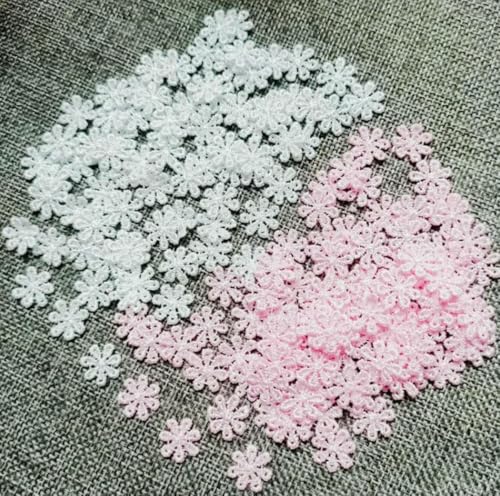 100 Stück süße Blumen, weiß, rosa, Spitzenapplikationen, Ausschnittflicken, Spitzenstoff, Stickerei, Nähen, Bastelbedarf, Zubehör, rosa 100 Stück süße Blumen, weiß, rosa, Spitzenapplikationen, Ausschnittflicken, Spitzenstoff, Stickerei, Nähen, Bastelbedarf, Zubehör, rosa von SHHEG