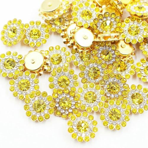 14,0 mm Blumen-Krallen-Strasssteine, goldfarben, flache Rückseite, glänzende Kristalle, Glasperlen, Besatz zum Aufnähen von Strasssteinen für Kleidung, Dekorationssteine, Edelsteine, Citrin, 30 Stü 14,0 mm Blumen-Krallen-Strasssteine, goldfarben, flache Rückseite, glänzende Kristalle, Glasperlen, Besatz zum Aufnähen von Strasssteinen für Kleidung, Dekorationssteine, Edelsteine, Citrin, 30 Stü von SHHEG