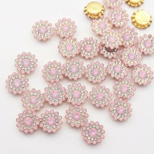 14,0 mm Blumen-Krallen-Strasssteine, goldfarben, flache Rückseite, glänzende Kristalle, Glasperlen, Besatz zum Aufnähen von Strasssteinen für Kleidung, Dekorationssteine, Edelsteine, Proteinrose, 5 14,0 mm Blumen-Krallen-Strasssteine, goldfarben, flache Rückseite, glänzende Kristalle, Glasperlen, Besatz zum Aufnähen von Strasssteinen für Kleidung, Dekorationssteine, Edelsteine, Proteinrose, 5 von SHHEG