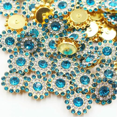 14,0 mm Blumen-Krallen-Strasssteine, goldfarben, flache Rückseite, glänzende Kristalle, Glasperlen, Besatz zum Aufnähen von Strasssteinen für Kleidung, Dekorationssteine, Edelsteine, blauer Zirkon, 14,0 mm Blumen-Krallen-Strasssteine, goldfarben, flache Rückseite, glänzende Kristalle, Glasperlen, Besatz zum Aufnähen von Strasssteinen für Kleidung, Dekorationssteine, Edelsteine, blauer Zirkon, von SHHEG