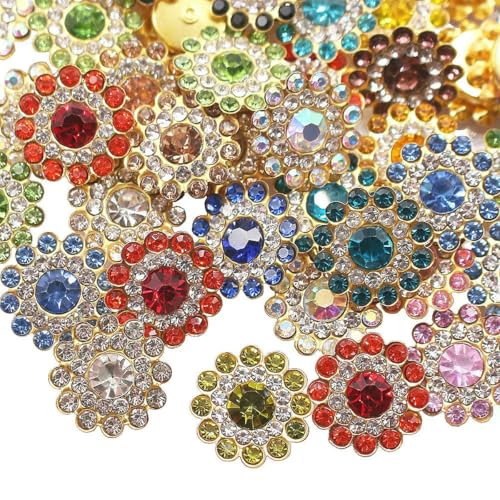 14,0 mm Blumen-Krallen-Strasssteine, goldfarben, flache Rückseite, glänzende Kristalle, Glasperlen, Besatz zum Aufnähen von Strasssteinen für Kleidung, Dekorationssteine, Edelsteine, gemischte Farb 14,0 mm Blumen-Krallen-Strasssteine, goldfarben, flache Rückseite, glänzende Kristalle, Glasperlen, Besatz zum Aufnähen von Strasssteinen für Kleidung, Dekorationssteine, Edelsteine, gemischte Farb von SHHEG