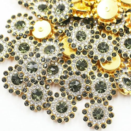 14,0 mm Blumen-Krallen-Strasssteine, goldfarben, flache Rückseite, glänzende Kristalle, Glasperlen, Besatz zum Aufnähen von Strasssteinen für Kleidung, Dekorationssteine, Edelsteine, transparent, s 14,0 mm Blumen-Krallen-Strasssteine, goldfarben, flache Rückseite, glänzende Kristalle, Glasperlen, Besatz zum Aufnähen von Strasssteinen für Kleidung, Dekorationssteine, Edelsteine, transparent, s von SHHEG
