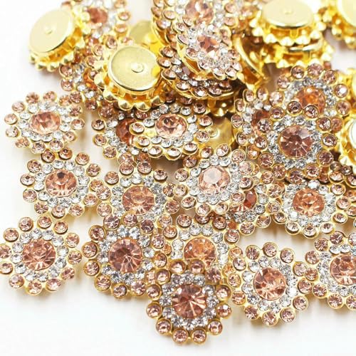 14,0 mm Blumen-Strasssteine, goldfarben, flache Rückseite, glänzende Kristalle, Glasperlen, Besatz zum Aufnähen von Strasssteinen für Kleidung, Dekorationssteine, Edelsteine, hellpfirsichfarben, 50 14,0 mm Blumen-Strasssteine, goldfarben, flache Rückseite, glänzende Kristalle, Glasperlen, Besatz zum Aufnähen von Strasssteinen für Kleidung, Dekorationssteine, Edelsteine, hellpfirsichfarben, 50 von SHHEG