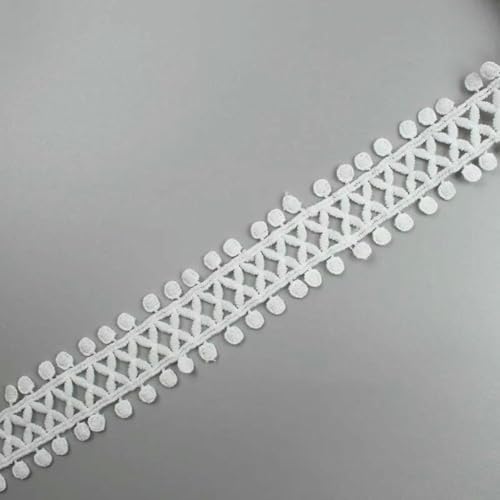 2 Yards/Lot Lösliches weißes handgemachtes Spitzenband bestickt Schleife Quaste Spitzenbesatz für Kleidung Kleid Vorhang Sofa Tischdekoration-10 von SHHEG