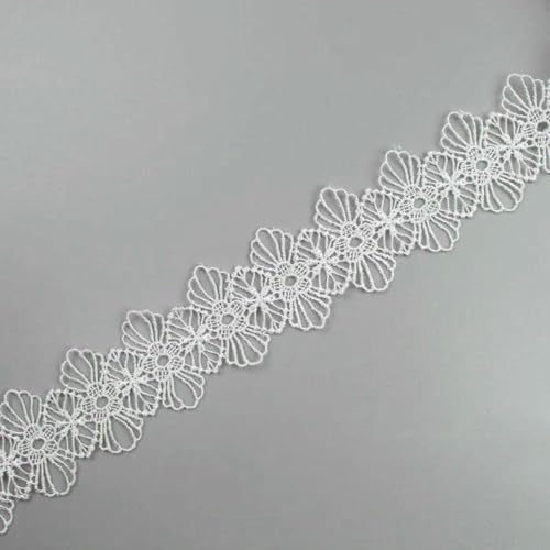 2 Yards/Lot Lösliches weißes handgemachtes Spitzenband bestickt Schleife Quaste Spitzenbesatz für Kleidung Kleid Vorhang Sofa Tischdekoration-6 von SHHEG