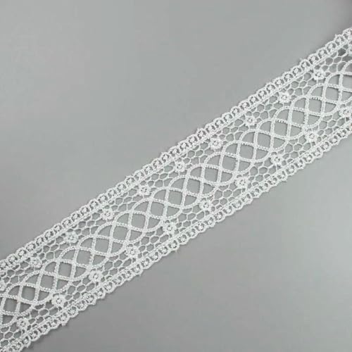 2 Yards/Lot Lösliches weißes handgemachtes Spitzenband bestickt Schleife Quaste Spitzenbesatz für Kleidung Kleid Vorhang Sofa Tischdekoration-8 von SHHEG