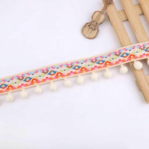 2 Yards farbiges Band mit Kugelfransen, Spitze im Pompom-Stil, Kleidung, Heimtextilien, Spitzenband, DIY, Nähen, Dekoration, Basteln, Beige, 2 Yards 2 Yards farbiges Band mit Kugelfransen, Spitze im Pompom-Stil, Kleidung, Heimtextilien, Spitzenband, DIY, Nähen, Dekoration, Basteln, Beige, 2 Yards von SHHEG