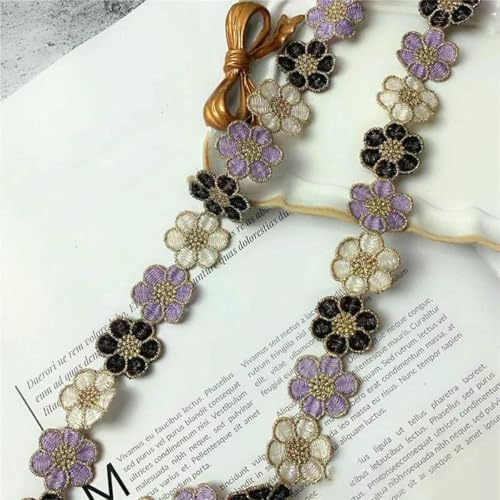 2 cm breites Luxus-Spitzenband aus Polyester mit farbigen Blumenstickereien, Kleiderkragen, Kopfbedeckungen, Hüte, Taschen, Kleidung, DIY-Nähdekor – Standard von SHHEG