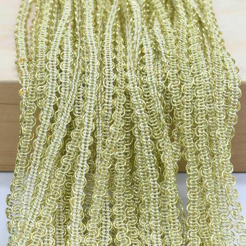 24,0 m S-förmiges Spitzenbesatzband, Gold-Silber-Pailletten, Polyester-Nylon, geflochtener Spitzenbesatz, DIY-Bekleidung, Nähzubehör für Zuhause, B03 Hellgold, Sonstiges von SHHEG