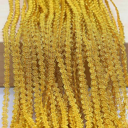 24,0 m S-förmiges Spitzenbesatzband, Gold-Silber-Pailletten, Polyester-Nylon, geflochtener Spitzenbesatz, DIY-Bekleidung, Nähzubehör für Zuhause, B04 Gold-Sonstiges von SHHEG