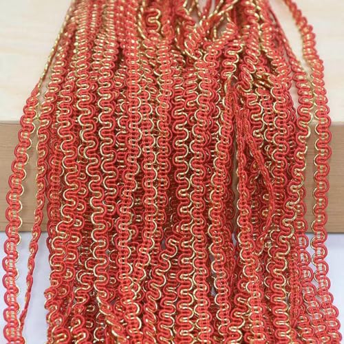 24,0 m S-förmiges Spitzenbesatzband, Gold-Silber-Pailletten, Polyester-Nylon, geflochtener Spitzenbesatz, DIY-Bekleidung, Nähzubehör für Zuhause, B07 Rotgold, Sonstiges von SHHEG
