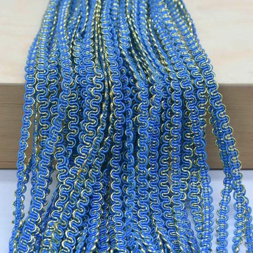 24,0 m S-förmiges Spitzenbesatzband, Gold-Silber-Pailletten, geflochtenes Spitzenbesatzband aus Polyester-Nylon, DIY-Bekleidung, Nähzubehör für Zuhause, B12 Blaugold, Sonstiges von SHHEG